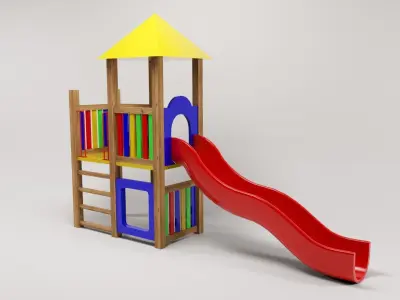 Playground slide Low-poly 3D model buy