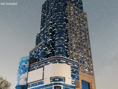 Conde Nast Building with Night Lights 3D model