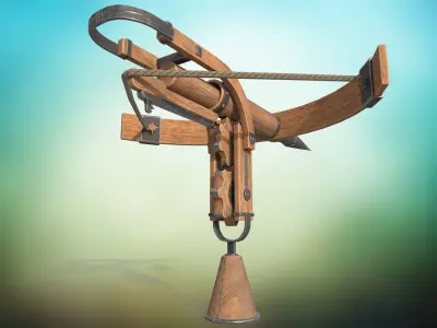 Medieval harpoon weapon PBR low-poly game ready Low-poly 3D model