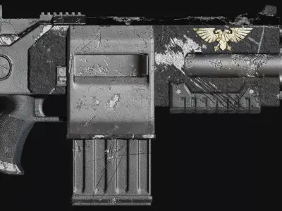 Warhammer 40K Bolter Low-poly 3D model
