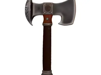 Fantasy Double Blade Battle Axe 3D model