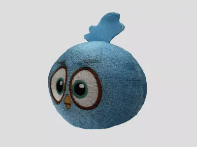 Blue Angry Birds Plush Toy 3D model