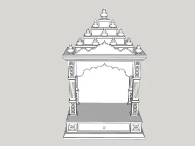 indian jodhpuri stone jharokha temple 3D model
