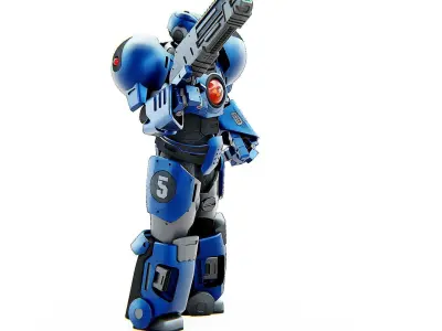 CYBER COP C-200 Rigged for Unreal Engine - Unity - MIXAMO  3D model