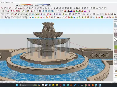 CLassical monument fountain 3d model 3D model