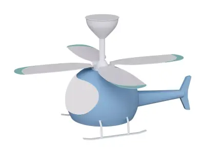 Little Helicopter Dream RC Fan Ceiling Lamp Low-poly 3D model