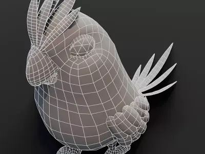Cartoon Parrot Bird Base Mesh 3D Model Free low-poly 3D model