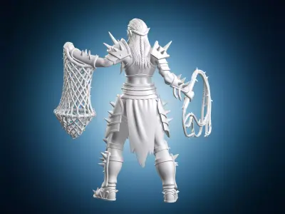 Elf Gladiator Shadow Miniature 3D print model