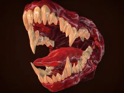 Dragon Teeth-Mouth Low-poly 3D model