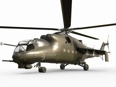 Mil MI-24D Hind Polish Air Force CGI Ready Low-poly 3D model