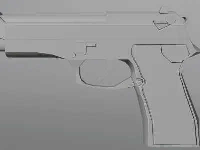 Pistol Low-poly 3D model Free low-poly 3D model