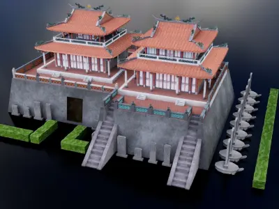 Taiwan Historic site Chihkan Tower 3D model