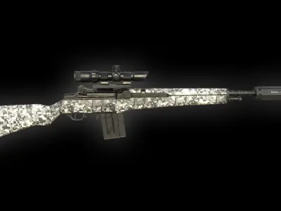 M14 Rifle - Low Poly Low-poly 3D model