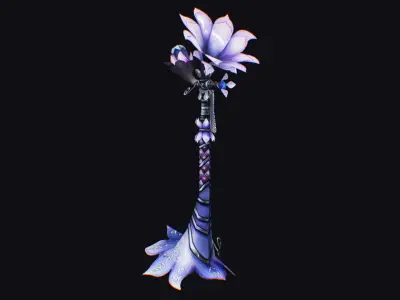 Magic Wand Rod Stick Fairy Staff Scepter Inventory Item Low-poly 3D model