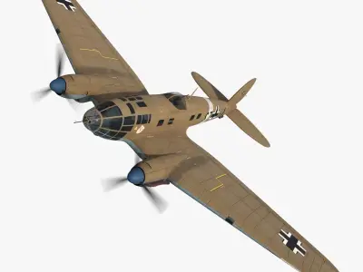 Heinkel He 111 - North Africa Collection Low-poly 3D model