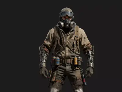 Tactical Hazmat Operator Low-poly 3D model