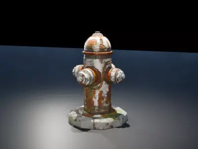 Minimal Scifi Fire Hydrant-Game Ready Low-poly 3D model