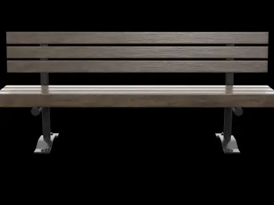 Public Bench V-06 Low-poly 3D model