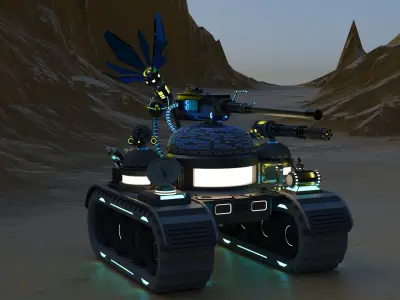 Sci-fi Robot Tank Hard-Surface 3D model