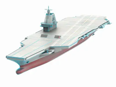 Type 003 Fujian Aircraft Carrier Low-poly 3D model