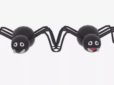  Cartoon Spider  Low-poly 3D model