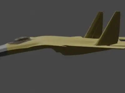 su-35 fighter jet flying in sky 3D model