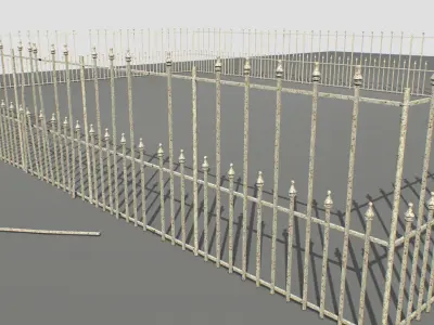 Railing Fence pack 3 Low-poly 3D model