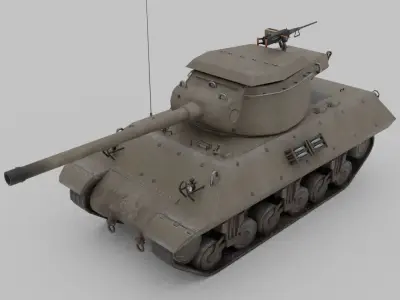 M36 Jackson Tank Destroyer Low-poly 3D model