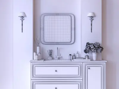 bathroom furniture and decor Free 3D model