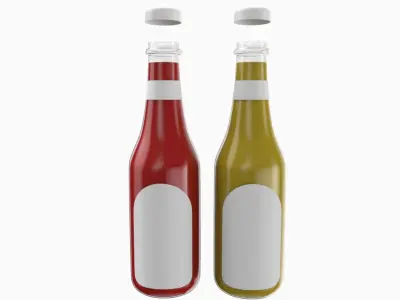 Ketchup And Mustard Condiments 3D model