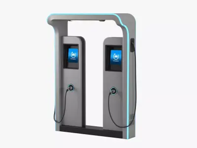 Electric Vehicle Charging Station 3 3D model