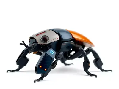 Robotic Beetle Orange model pack Low-poly 3D model