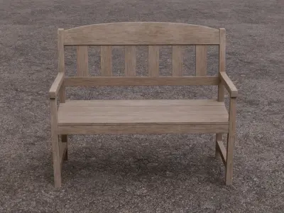 Outdoor Wood Bench 3D model