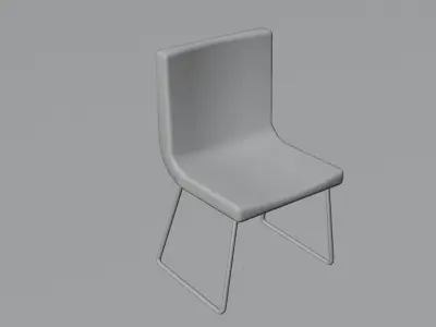 Chair with seat and legs Low-poly 3D model