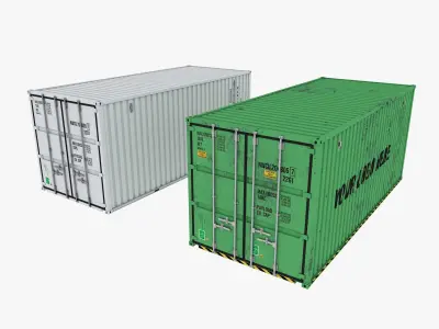Container shipping cargo Low-poly 3D model