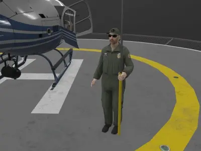 AS-350 LAPD 2 Animated Low-poly 3D model