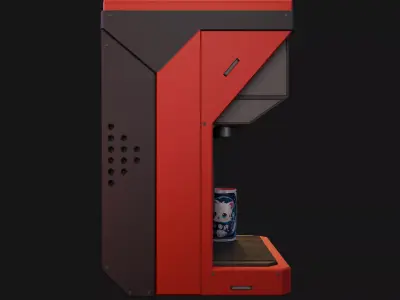 Sci-Fi Coffee Machine 3D Model Game-Ready PBR Low-poly 3D model