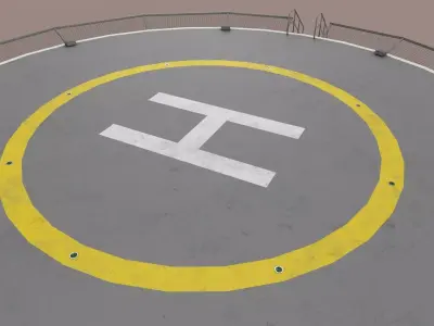 Helipad Round --321-- Low-poly 3D model