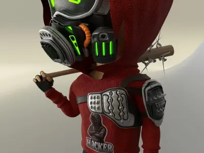 Hacker Boy Low-poly 3D model