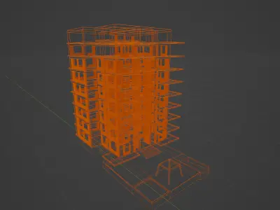 CONCRETE APARTMENT RESIDENTIAL Free 3D model