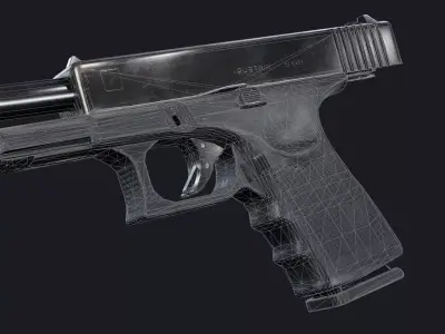 9mm Pistol - Handgun Low-poly 3D model