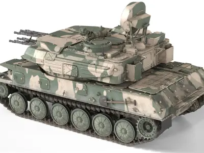 ZSU 23 4 Shilka Self Propelled Anti Aircraft Gun Low-poly 3D model