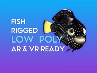 3D Cartoon Fish - Tamarin Wrasse Low-poly 3D model