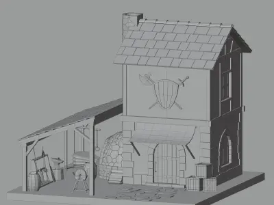 Forge Low-poly 3D model