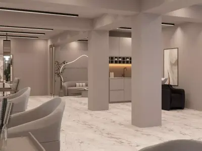 Beauty and Barber Salon Interior Scene 3d Model 3D model