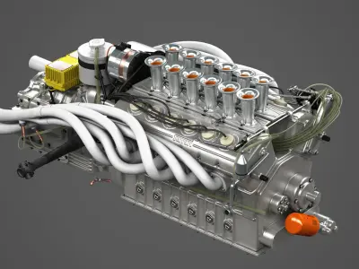 Ferrari 312P V12 Engine - 3 liter 3D model