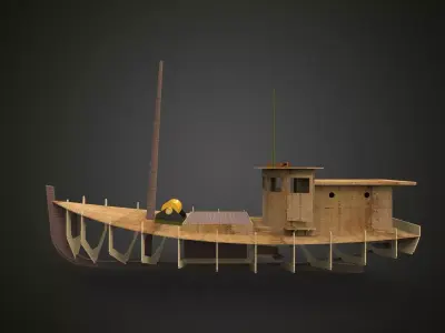 Traditional building ship 3D model