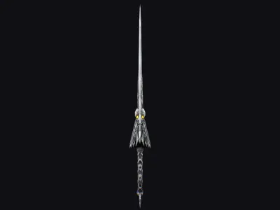 Sword Magical Cutting Fantasy Melee Dagger Iron Blade Saber Low-poly 3D model