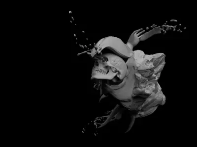 Surreal Zbrush Skull Human Hand Monster Free 3D model