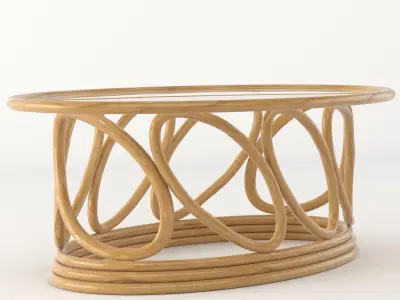 Rattan Coffee Table Summer interior Free 3D model